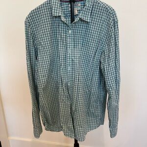 Goodthreads Men's Teal, navy and white Plaid Shirt